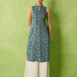 Anouk Paisley Printed Halter Neck Straight Kurta-image-48