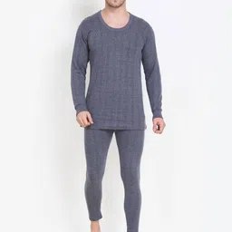 TOUCH WOOL Men Striped Cotton Thermal Set-image-95