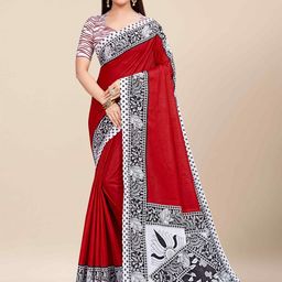 HERE&NOW Pure Cotton Printed Saree-image-3