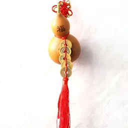 The Spiritual Living Yellow & Red Metal Wu Lou Feng Shui Wall Decor Hangings-12