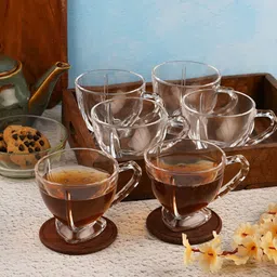 ceradeco Transparent Solid Glass Glossy Cups Set of Cups and Mugs-image-64