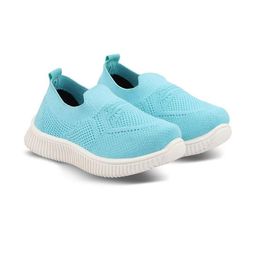 CAFONE Footwear Unisex Kids Turquoise Blue Synthetic Round Toe Slip-On Sneakers-image-51