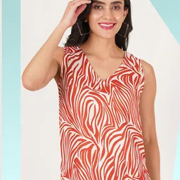 angloindu Printed Slit Vest Top-image-8