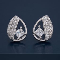 Kushal's Fashion Jewellery 92.5Silver Rhodium-Plated CZ Party Studs Earrings-picture-33