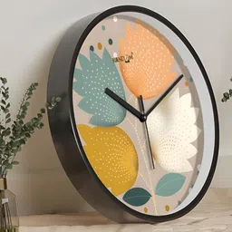 RANDOM Black & Pink Printed Contemporary Wall Clock-29