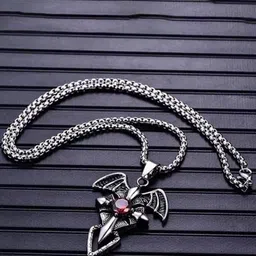The Roadster Lifestyle Co Men Silver-Plated Dragon Evil Eye Charm Pendants With Chains-image-82