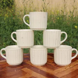 laghima jadon White Textured Ceramic Cups Set-29