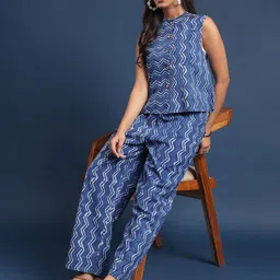 Taavi Printed Pure Cotton Sleeveless Top & Trouser Co-Ords-image-29