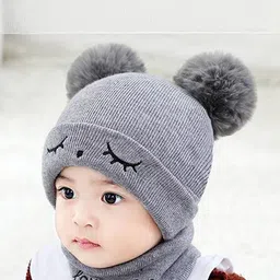 FIRMED STRING Unisex Kids Woollen Beanie-1