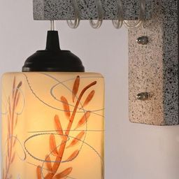 SOMIL Brown Glass Cylinder Printed Wall Lamps-image-12