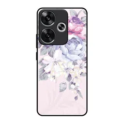 QRIOH Elegant Floral Printed Poco F6 5G Glass Back Case-picture-0