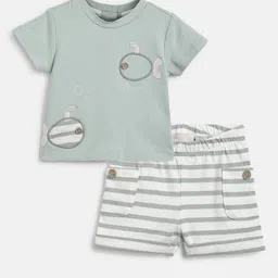 Chicco Boys Embroidered Round Neck T-Shirt With Shorts-image-55
