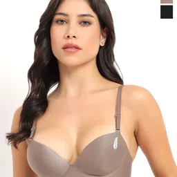 PARKHA Women Pck of 2 Solid Medium Coverage Heavily Padded Non-Wired Regular Push-Up Bra-7
