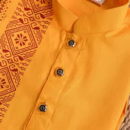 NFC CREATION Boys Ethnic Motifs Printed Regular Pure Cotton Kurta with Pyjamas image 4
