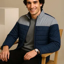 SZN Men Colourblocked Puffer Jacket-image-11