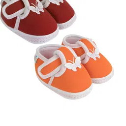 NESKA MODA 0 To 6 Months Newborn Baby Set of 2 Pair Soft Cotton Butterfly Velcro Baby Booties-image-39