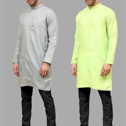 VS MALL Men Cotton Blend Kurta Sets-image-117
