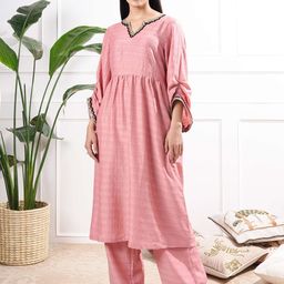 WoowZerz Women Empire Beads and Stones Kurta with Palazzos-image-34