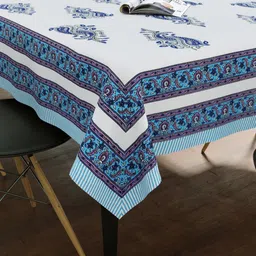 Myntra Elegant Homes Blue Ethnic Motifs Cotton 6-Seater Table Cover-55