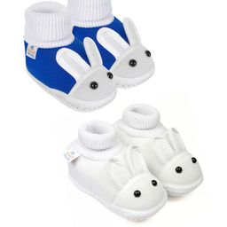 NESKA MODA 3 To 12 Months Baby Boys & Baby Girls 2 Pair Combo Pack Cute Soft Cotton Rabbit Booties-26