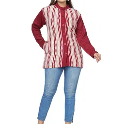 WOOL 4U Women Ribbed Woollen Longline Cardigan-17