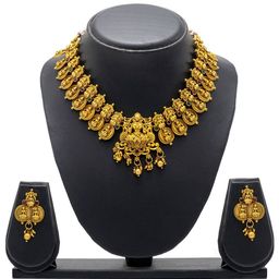 Shining Jewel - By Shivansh Gold-Plated Stone Studded Coin Design Jewellery Set-46