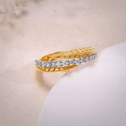 GIVA 14 Kt Gold Shimmering Moments Diamond Ring-image-71