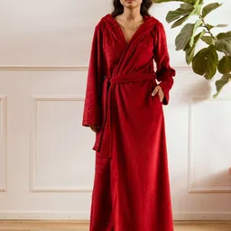 FEATHERS CLOSET Women V-Neck Sweat Nightdress-image-37