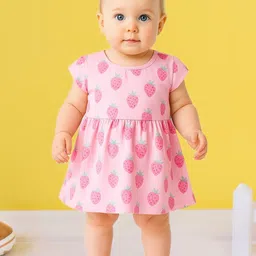 FASHION GRAB Printed Pure Cotton Round Neck Fit & Flare Dress-image-43