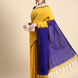 DESH BIDESH Colourblocked Silk Cotton Saree-image-48