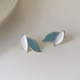 KRENOZ Silver-Plated Antique Leaf Shaped Studded-46