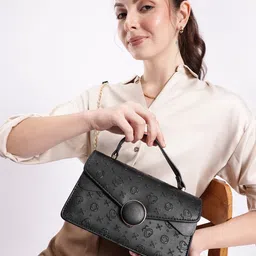 Mast & Harbour Floral Textured Structured Satchel-12