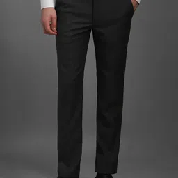 Louis Philippe Men Checked Slim Fit Trousers-picture-18