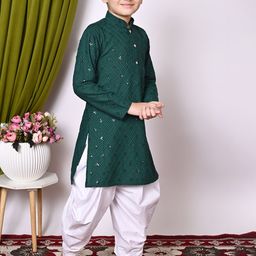 NFC CREATION Boys Embroidered Regular Sequinned Kurta with Patiala image 2