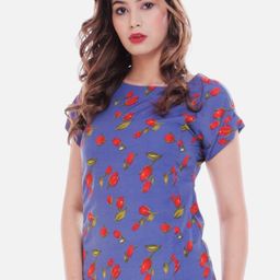 Biyu Floral Printed Round Neck T-shirt-image-30