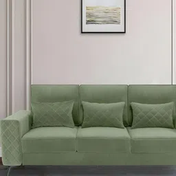 Duroflex Eden 3 Seater Premium Fabric Sofa With Cushion (Jade Green)-image-12