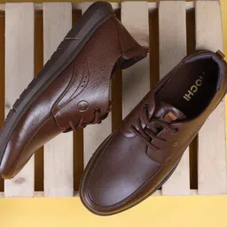 Mochi Men Textured Leather Formal Derbys-image-61
