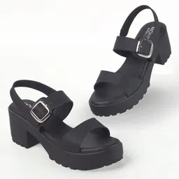 Monrow Women PU Platform Sandals with Buckles-44