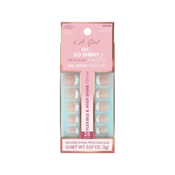 L.A Girl 24 Pcs Oh So Shiny Artificial Nail Tips - Classy French Tip-13