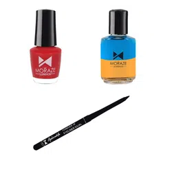Moraze Women Combo of Nail Polish 5ml With Nail Paint Remover 30ml & Kajal 0.35 GM-image-25