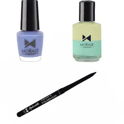 Moraze Women Combo of Nail Polish 5ml With Nail Paint Remover 30ml & Kajal 0.35 GM-image-32