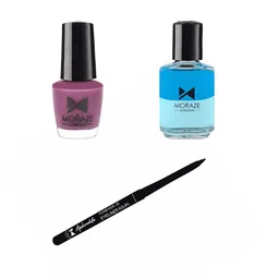 Moraze Women Combo of Nail Polish 5ml With Nail Paint Remover 30ml & Kajal 0.35 GM-image-27