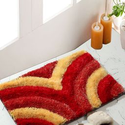 Shopgallery Red & Yellow Abstract Design Anti-Skid Doormat-0