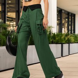 DressBerry Women Tie-Up Pockets Flared Trousers-image-79