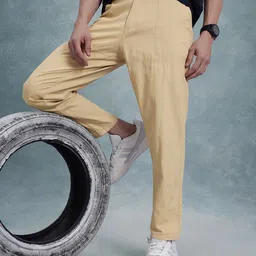 The Roadster Life Co. Men Relaxed Fit Pure Cotton Trousers With Panel Detail-image-79
