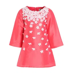 A Little Fable Girls Pink  Fall full of Flower Dress-image-31