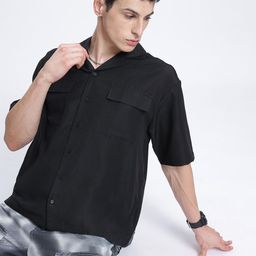 glitchez Urban Utility Cargo-Pocketed Drop-Shoulder Bowling Shirt-image-72