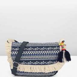 Anouk Geometric Printed Structured Sling Bag with Tasselled-10