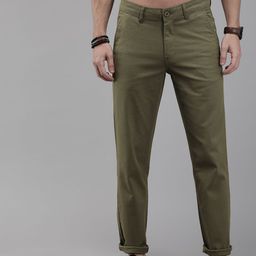 Roadster Men Olive Green Trousers-image-85