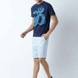 Huetrap Men Navy Blue Printed Round Neck T-shirt-image-92